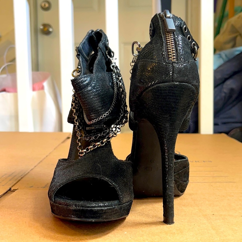 Black Peep Toe Sandals